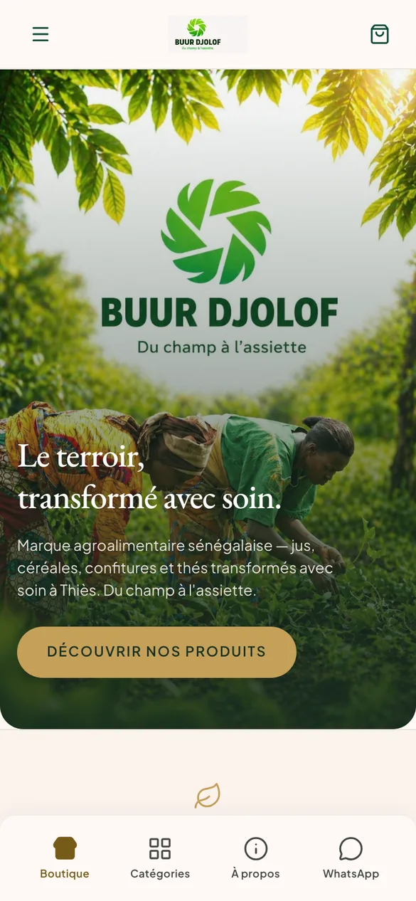 La même boutique sur téléphone
